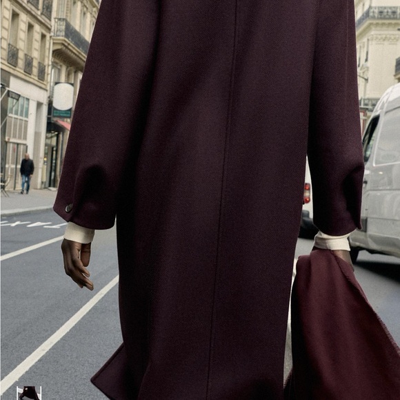 Zara Women's Deep Burgundy Trench Coat - Picture 5 of 12